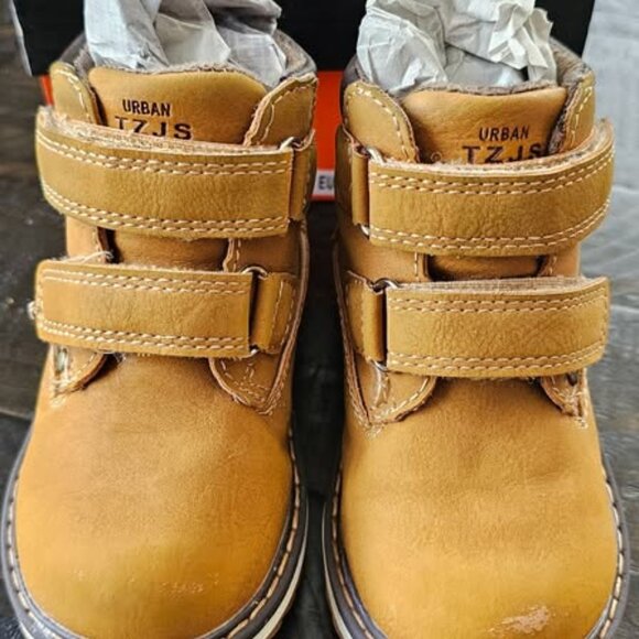 TZJS, Waterproof Outdoor Ankle Hiking Work Boots, Camel, Toddler - Picture 8 of 8